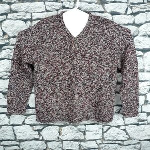 CJ Banks Red Multicolor Knit Womens Sweater - X